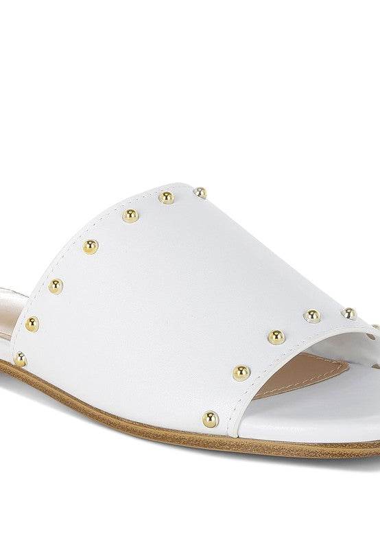 Renaldi Genuine Leather Studded Slip-On Flats - Shop Style & More | Fresh Looks, Everyday Deals & Free Shipping