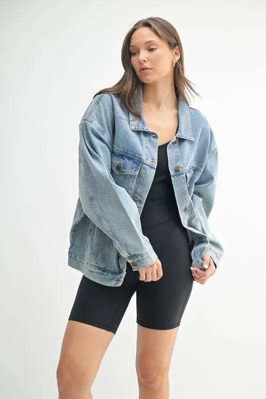 MONO B Boxy-Cut Denim Jacket - Shop Style & More | Fresh Looks, Everyday Deals & Free Shipping