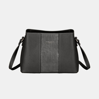 David Jones PU Leather Crossbody Bag Black One Size Bags