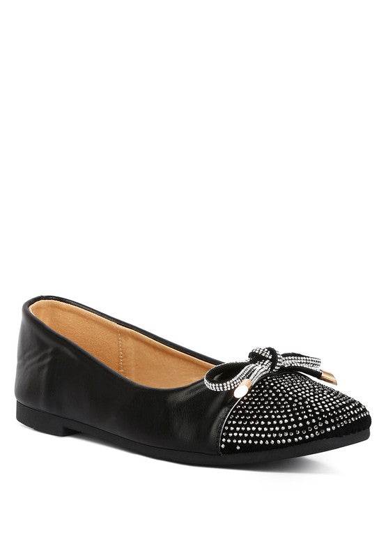 Aine Rhinestones Embellished Toe Cap Ballerinas - Shop Style & More | Fresh Looks, Everyday Deals & Free Shipping