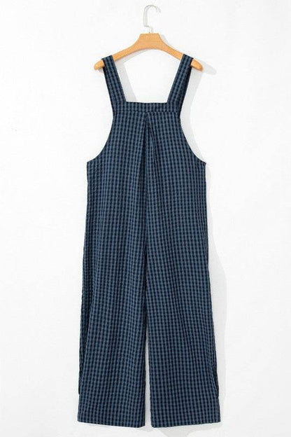 Plaid Print Buttoned Pocketed High Waist Jumpsuits - Shop Style & More | Fresh Looks, Everyday Deals & Free Shipping