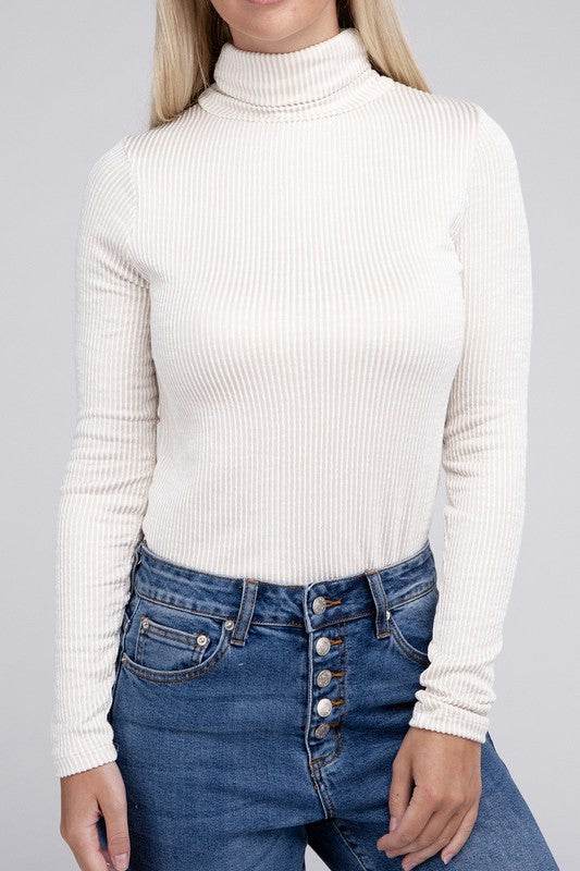Ribbed Turtle Neck Long Sleeve Top - Shop Style & More | Fresh Looks, Everyday Deals & Free Shipping