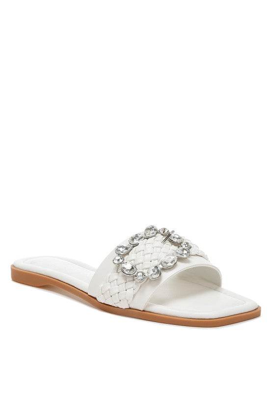 Hazbin Diamante Flat Sandals - Shop Style & More | Fresh Looks, Everyday Deals & Free Shipping