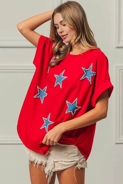 BiBi Fourth Of July Terry T-Shirt - Shop Style & More | Fresh Looks, Everyday Deals & Free Shipping