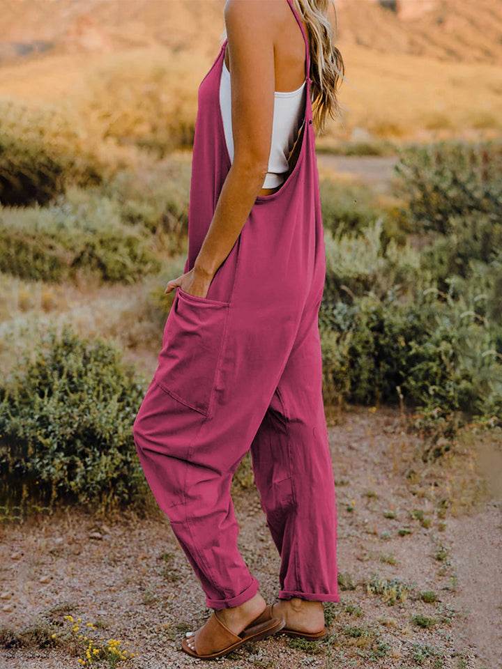 Double Take Full Size Sleeveless V-Neck Pocketed Jumpsuit - Shop Style & More | Fresh Looks, Everyday Deals & Free Shipping