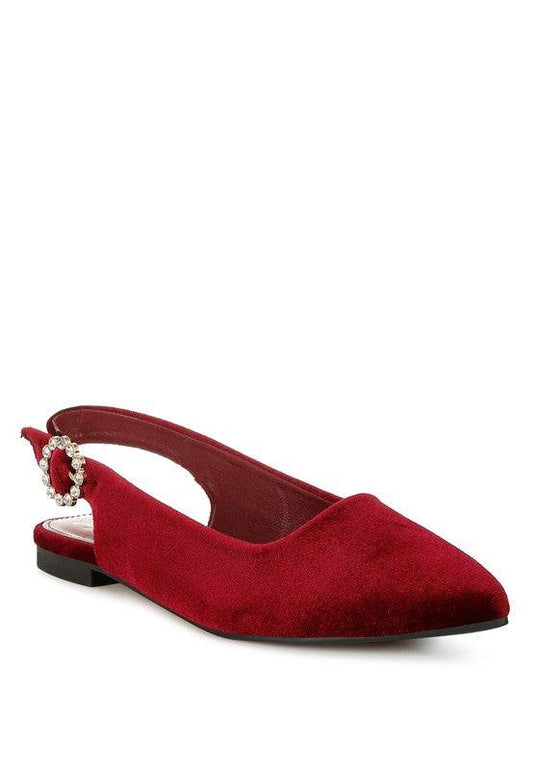 Dolan Velvet Slingback Flat Sandals - Shop Style & More | Fresh Looks, Everyday Deals & Free Shipping
