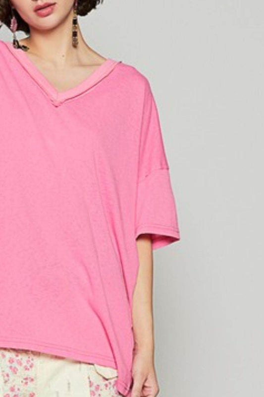 POL V-Neck Half Sleeve T-Shirt - Shop Style & More | Fresh Looks, Everyday Deals & Free Shipping
