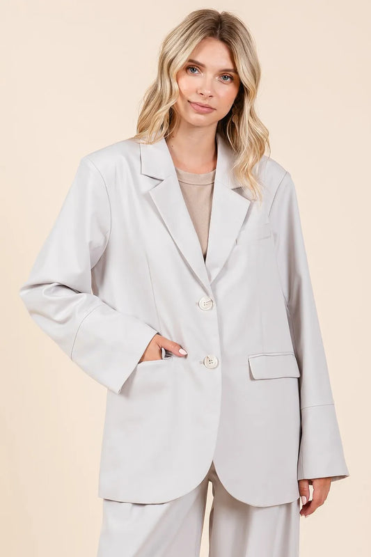 Mittoshop Boyfriend Fit Blazer Jacket Women's Outerwear