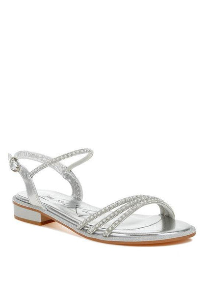 Nobbity Rhinestone Pearl Detail Flat Sandals - Shop Style & More | Fresh Looks, Everyday Deals & Free Shipping