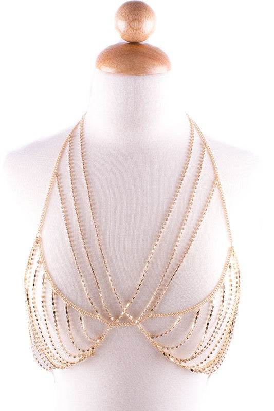 GOLD BRALETTE RHINESTONE BODY JEWELRY - Shop Style & More | Fresh Looks, Everyday Deals & Free Shipping