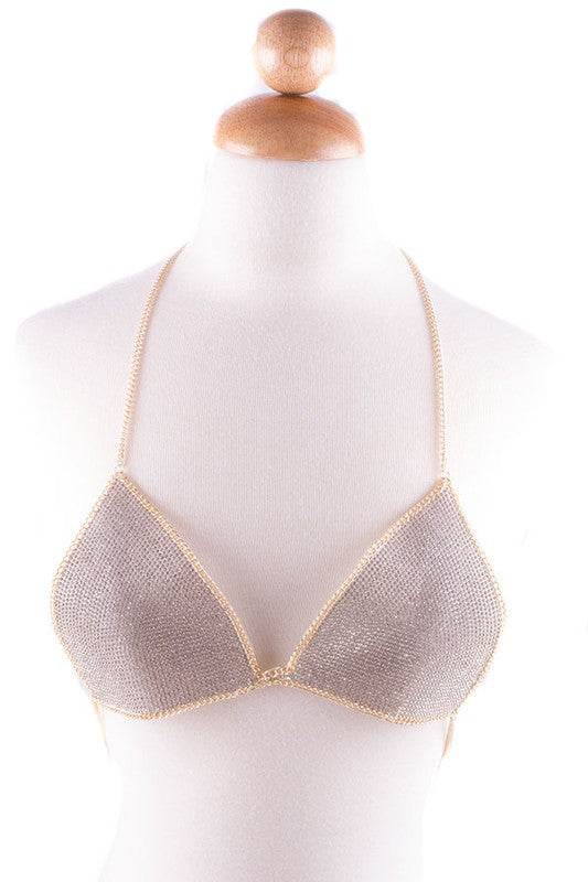 RHINESTONE BODY CHAIN LINED BRALETTE - Shop Style & More | Fresh Looks, Everyday Deals & Free Shipping