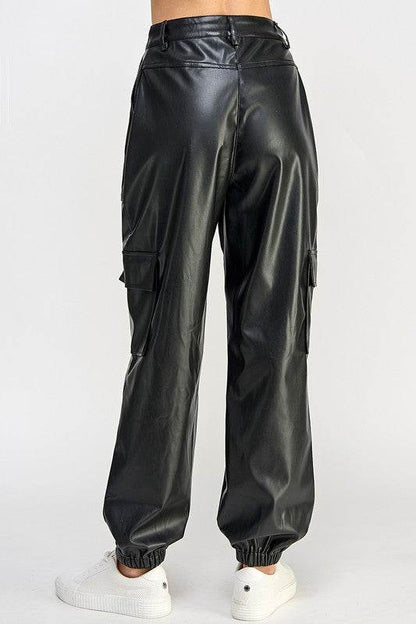 RELAXED VEGAN LEATHER CARGO PANTS - Shop Style & More | Fresh Looks, Everyday Deals & Free Shipping