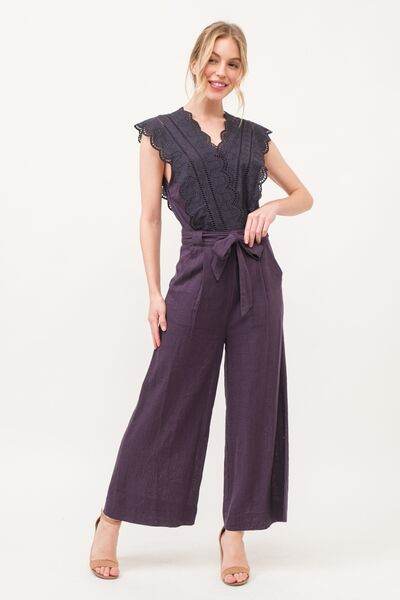 And The Why Laced Surplice Tie Waist Jumpsuit - Shop Style & More | Fresh Looks, Everyday Deals & Free Shipping