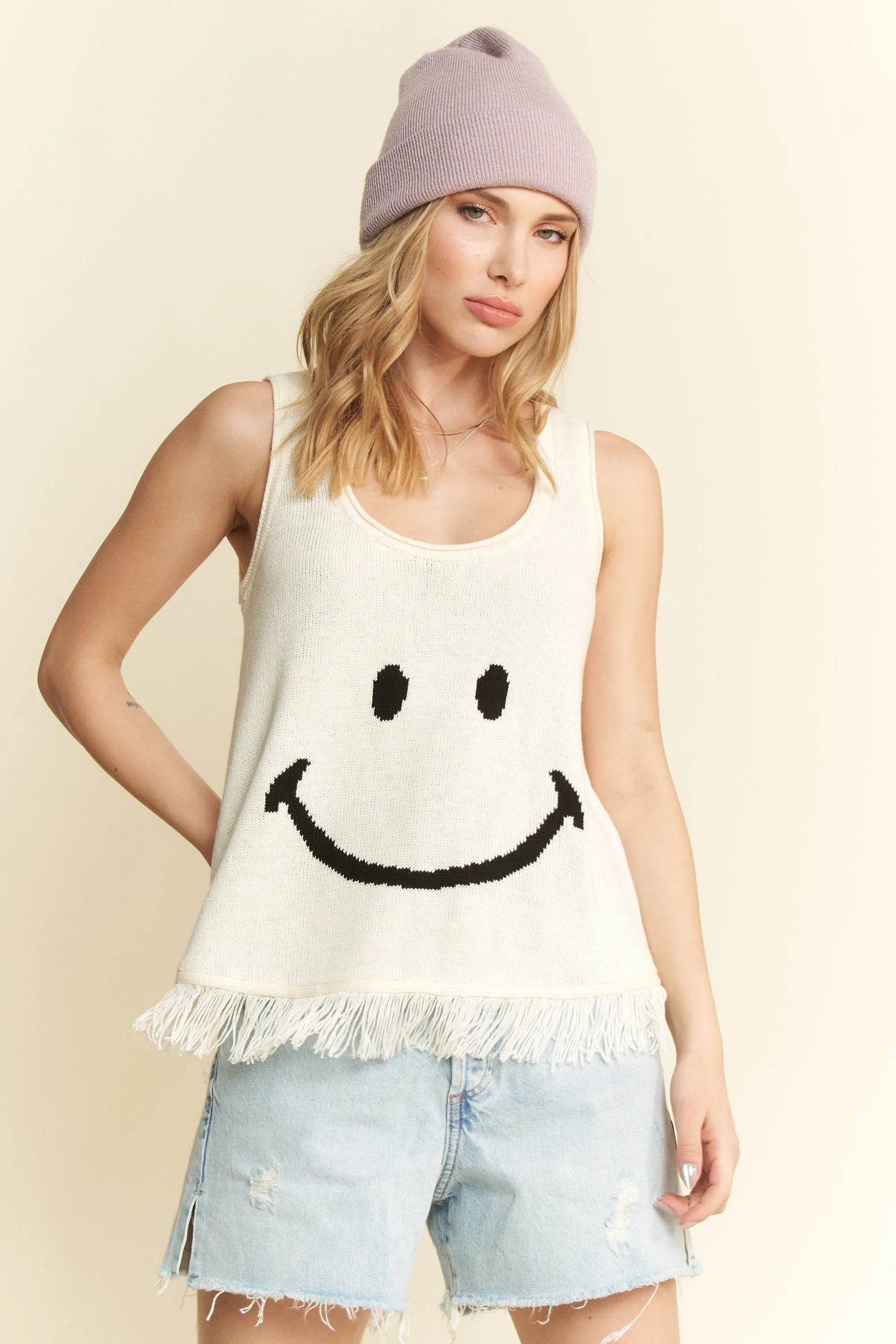 Jade By Jane Full Size Smiley Fringe Hem Tank Plus Size - Shop Style & More | Fresh Looks, Everyday Deals & Free Shipping