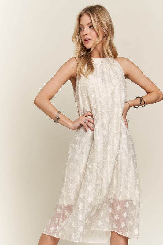 ADORA Applique Pearl Detail Grecian Neck Midi Dress - Shop Style & More | Fresh Looks, Everyday Deals & Free Shipping