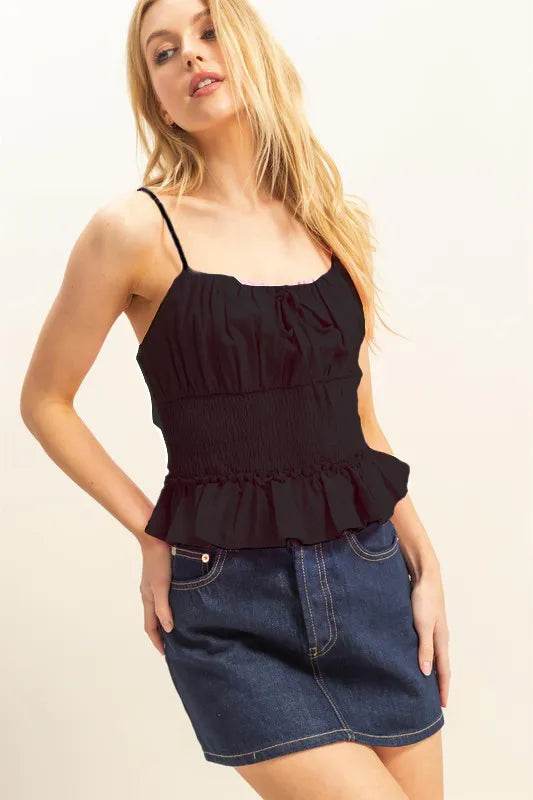 HYFVE Poplin Smocked Waist Summery Cami Top - Shop Style & More | Fresh Looks, Everyday Deals & Free Shipping