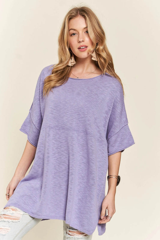 ADORA Drop Shoulder Loose Fit Knit Tunic Top - Shop Style & More | Fresh Looks, Everyday Deals & Free Shipping