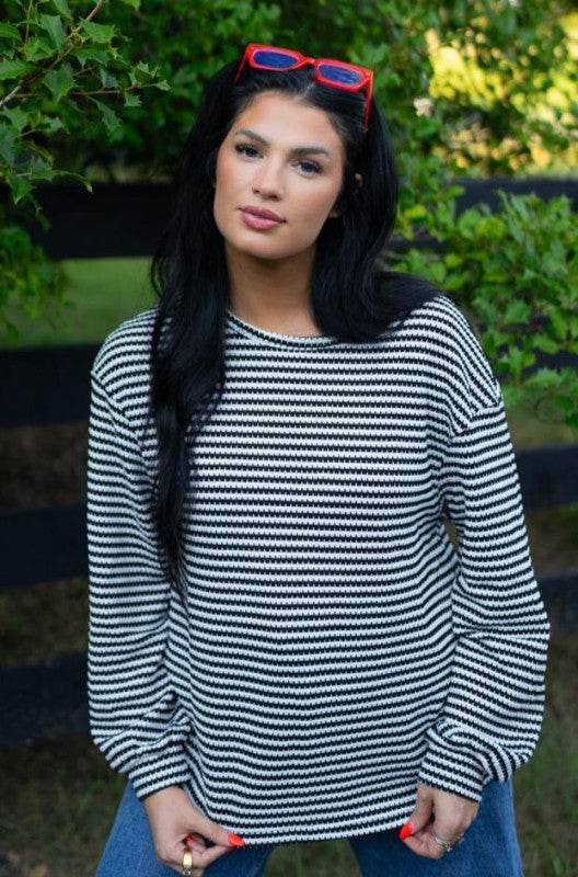 Elouise Stripe Long Sleeve Top - Shop Style & More | Fresh Looks, Everyday Deals & Free Shipping