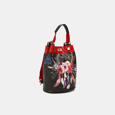 Nicole Lee USA Flower Pattern Adjustable Strap Backpack Bag Bags