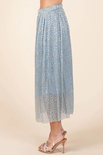 Mittoshop Metallic Glitter Speckle Print Elastic Midi Skirt - Shop Style & More | Fresh Looks, Everyday Deals & Free Shipping