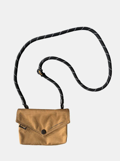 Himawari Solid Color Envelope Shape Crossbody Bag with Removable Strap Brown One Size Bags