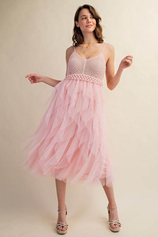 LOVELY TULLE MIDI CROCHET DRESS - Shop Style & More | Fresh Looks, Everyday Deals & Free Shipping