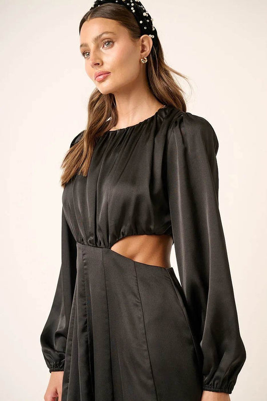 Mittoshop Satin Side Cutout Detail Mini Dress - Shop Style & More | Fresh Looks, Everyday Deals & Free Shipping