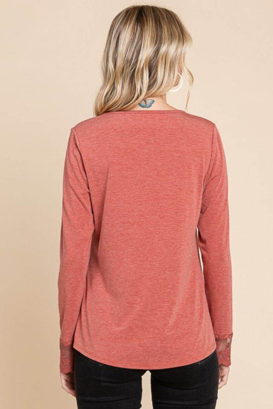 Super Lady Full Size Lace Detail Round Neck T-Shirt - Shop Style & More | Fresh Looks, Everyday Deals & Free Shipping