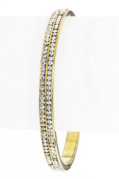 Double Row Crystal Bangle - Shop Style & More | Fresh Looks, Everyday Deals & Free Shipping