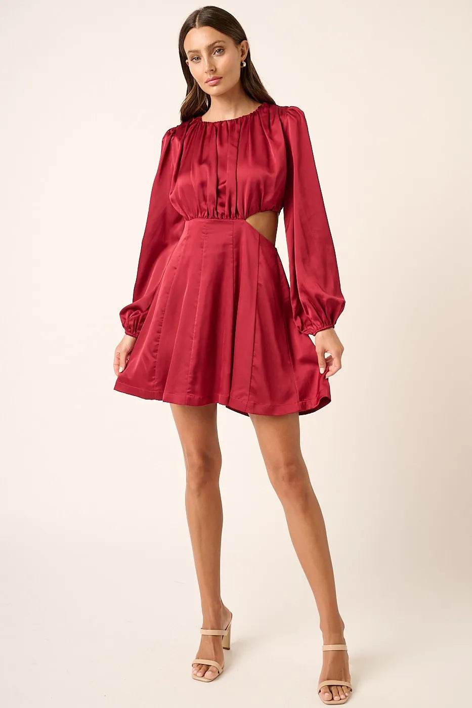 Mittoshop Satin Side Cutout Detail Mini Dress - Shop Style & More | Fresh Looks, Everyday Deals & Free Shipping