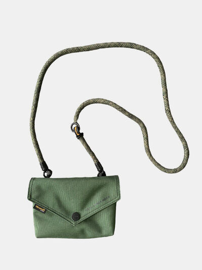 Himawari Solid Color Envelope Shape Crossbody Bag with Removable Strap Basil One Size Bags