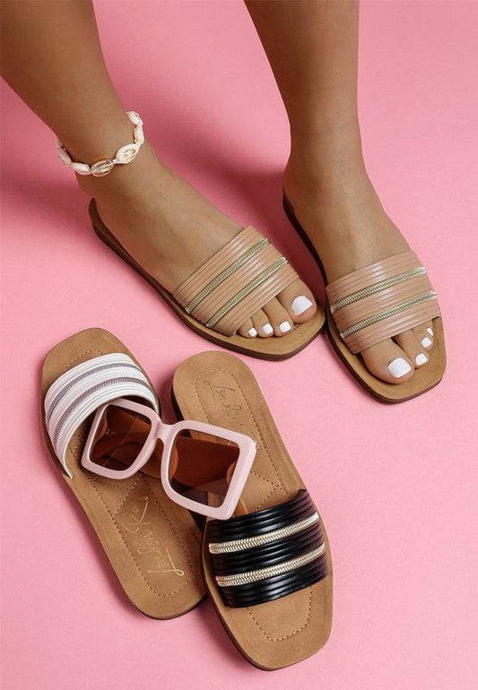 Zosaya Faux Zipper Detail Slip Ons - Shop Style & More | Fresh Looks, Everyday Deals & Free Shipping