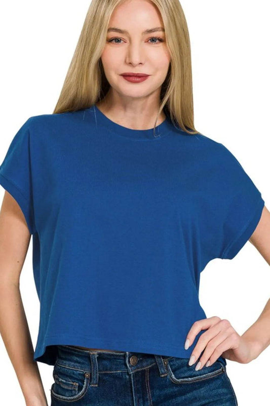 Zenana Premium Cotton Relaxed Crop Tee - Shop Style & More | Fresh Looks, Everyday Deals & Free Shipping