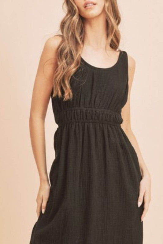 Aemi + Co Side Slit Round Neck Sleeveless Tank Dress - Shop Style & More | Fresh Looks, Everyday Deals & Free Shipping
