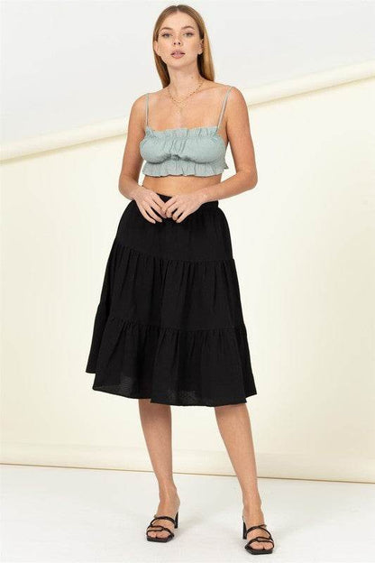 Call It a Day Tiered Midi Skirt - Shop Style & More | Fresh Looks, Everyday Deals & Free Shipping