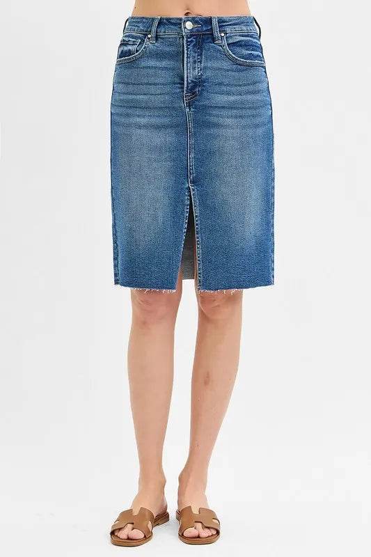 RISEN Full Size High Rise Front Slit Pencil Skirts Plus Size - Shop Style & More | Fresh Looks, Everyday Deals & Free Shipping