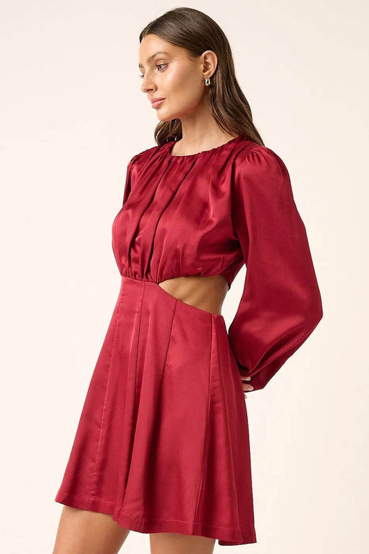 Mittoshop Satin Side Cutout Detail Mini Dress - Shop Style & More | Fresh Looks, Everyday Deals & Free Shipping