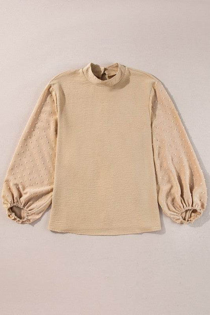 June Swiss Dot Balloon Sleeve Loose Blouse - Shop Style & More | Fresh Looks, Everyday Deals & Free Shipping