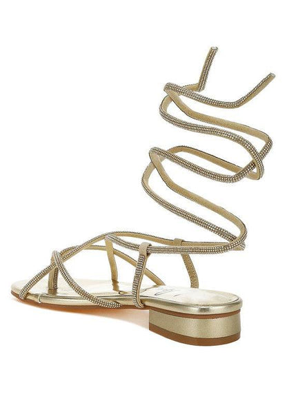Babbity Rhinestone Embellished Lace-Up Sandals - Shop Style & More | Fresh Looks, Everyday Deals & Free Shipping