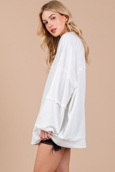 Ces Femme Exposed Seam Long Sleeve Sweatshirt Hoodies & Sweaters