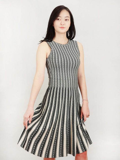 Flare Sleeveless Jacquard Sweater Knitted Dress - Shop Style & More | Fresh Looks, Everyday Deals & Free Shipping