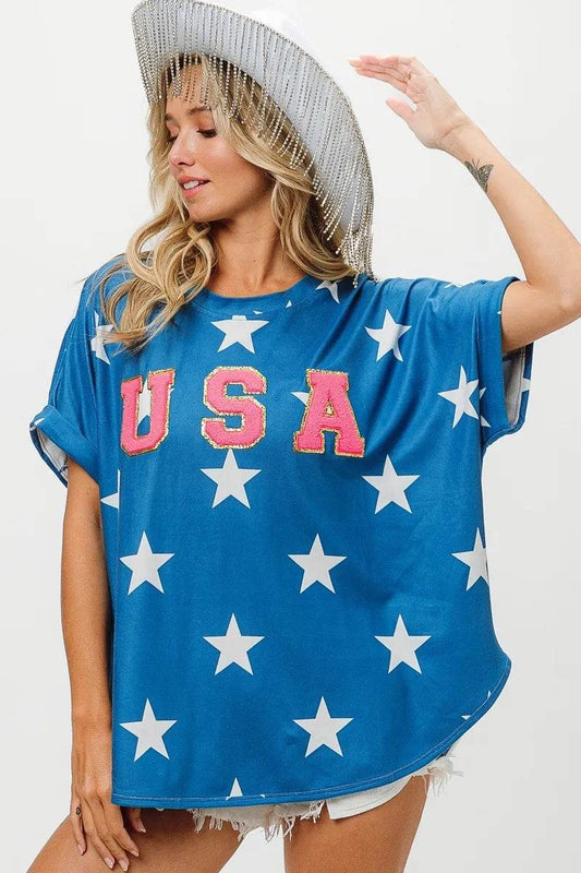 BiBi Fourth Of July Star Knit T-Shirt - Shop Style & More | Fresh Looks, Everyday Deals & Free Shipping