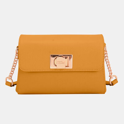 David Jones PU Leather Crossbody Bag Mustard One Size Bags