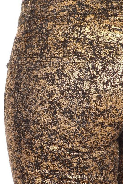 Low Rise Metallic Print Skinny jeans Pants - Shop Style & More | Fresh Looks, Everyday Deals & Free Shipping
