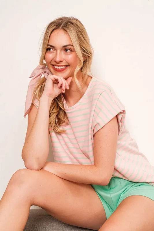 Lime 'N' Chili Striped Muscle Sleeve Top - Shop Style & More | Fresh Looks, Everyday Deals & Free Shipping
