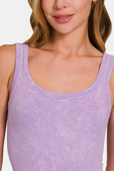 Zenana Ribbed Scoop Neck Tank Top - Femme & Flirty