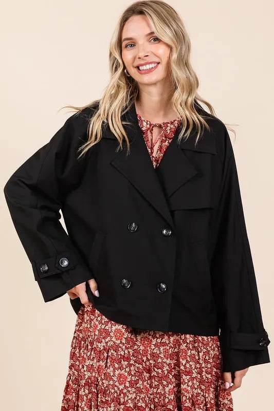 Mittoshop Double Breasted Long Sleeve Trench Coat Jacket - Shop Style & More | Fresh Looks, Everyday Deals & Free Shipping