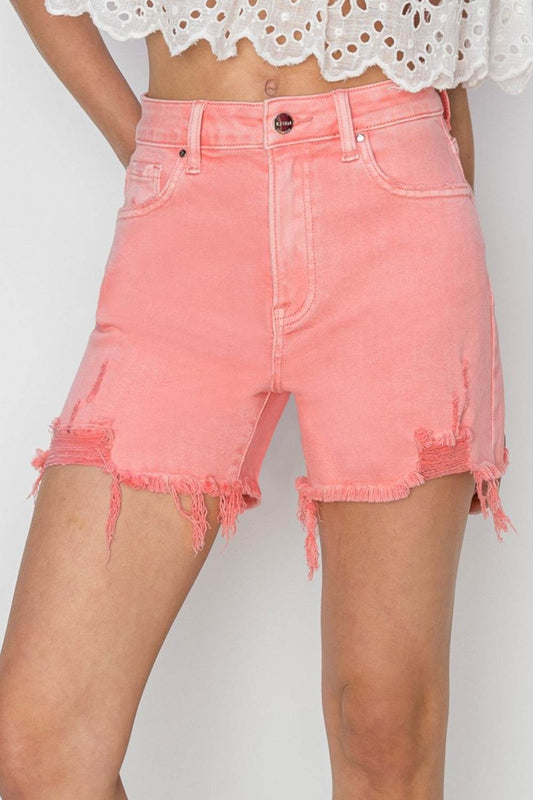 RISEN High Rise Distressed Denim Shorts - Shop Style & More | Fresh Looks, Everyday Deals & Free Shipping