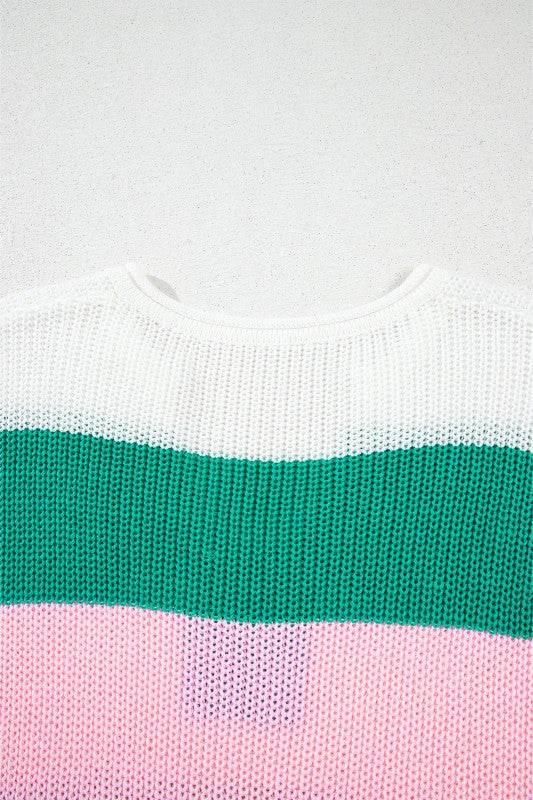 Multicolour Colorblock Notch V Neck Knit T Shirt - Shop Style & More | Fresh Looks, Everyday Deals & Free Shipping