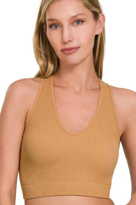Zenana Seamless Ribbed Cropped Racerback Tank Top - Shop Style & More | Fresh Looks, Everyday Deals & Free Shipping
